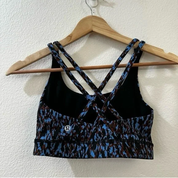 Lululemon Energy Bra Size 4 Leopard Camo Blue - Picture 4 of 6